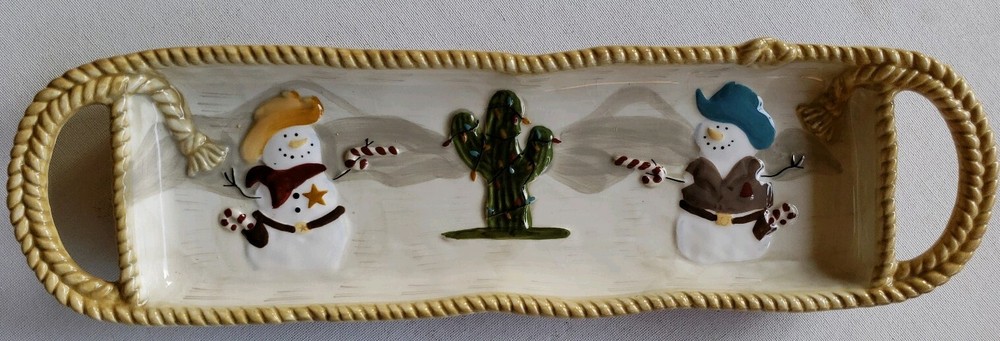 St. Nicholas Square "Happy Trails Holiday" Rectangular Christmas Holiday Tray