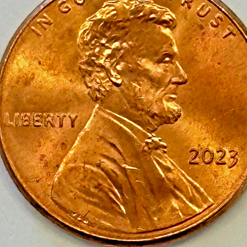 MINT ERROR - 2023-P "EXTRA V" LINCOLN SHIELD CENT (NICE COIN) (RED, HIGH GRADE)