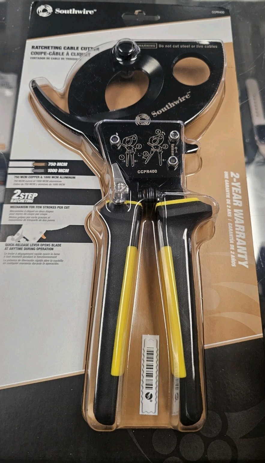 Southwire CCPR400 Heavy Duty Ratcheting Cable Cutters NEW
