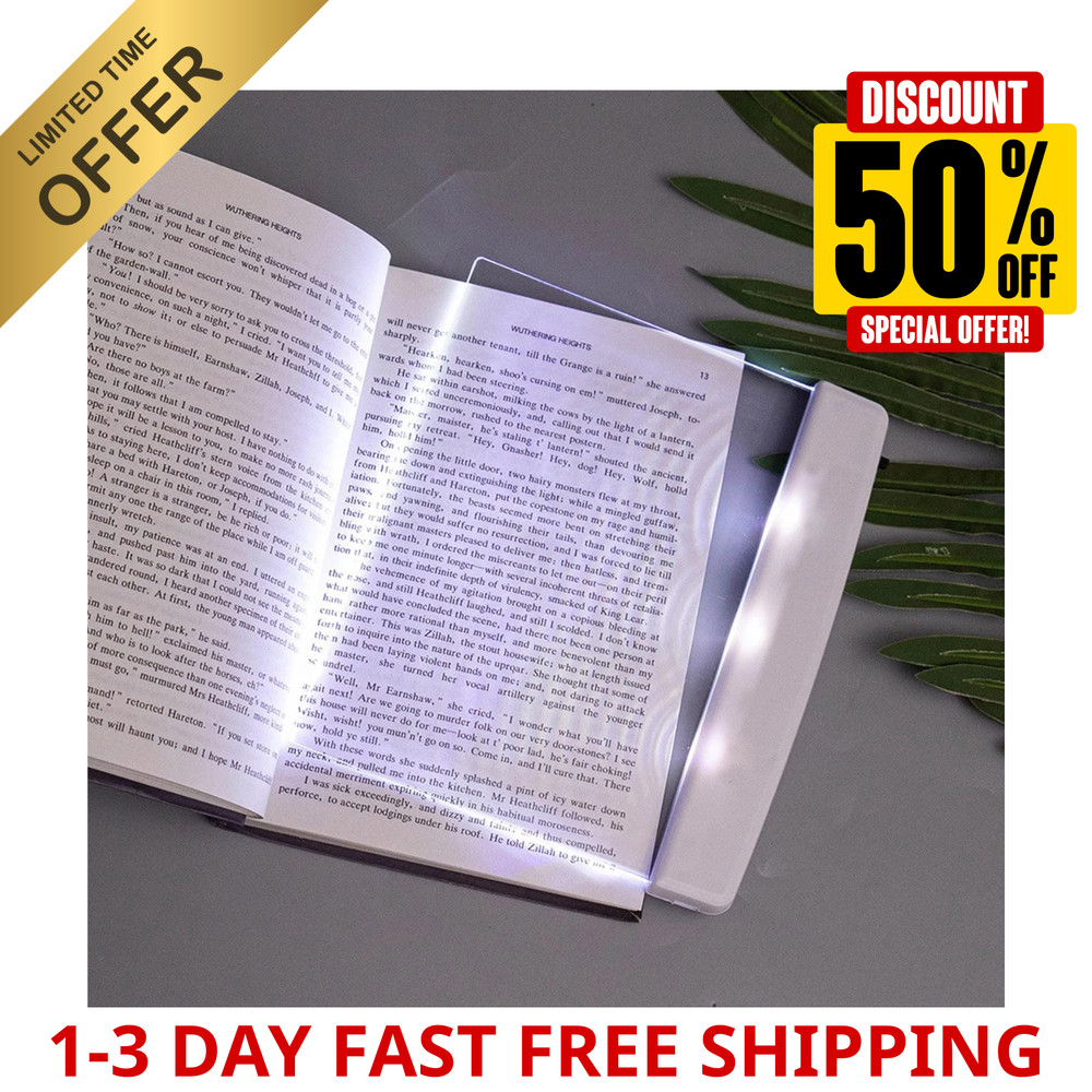 Wireless Flat Book Light Full Page Book Light Illuminator Panel Plate Lamp Board