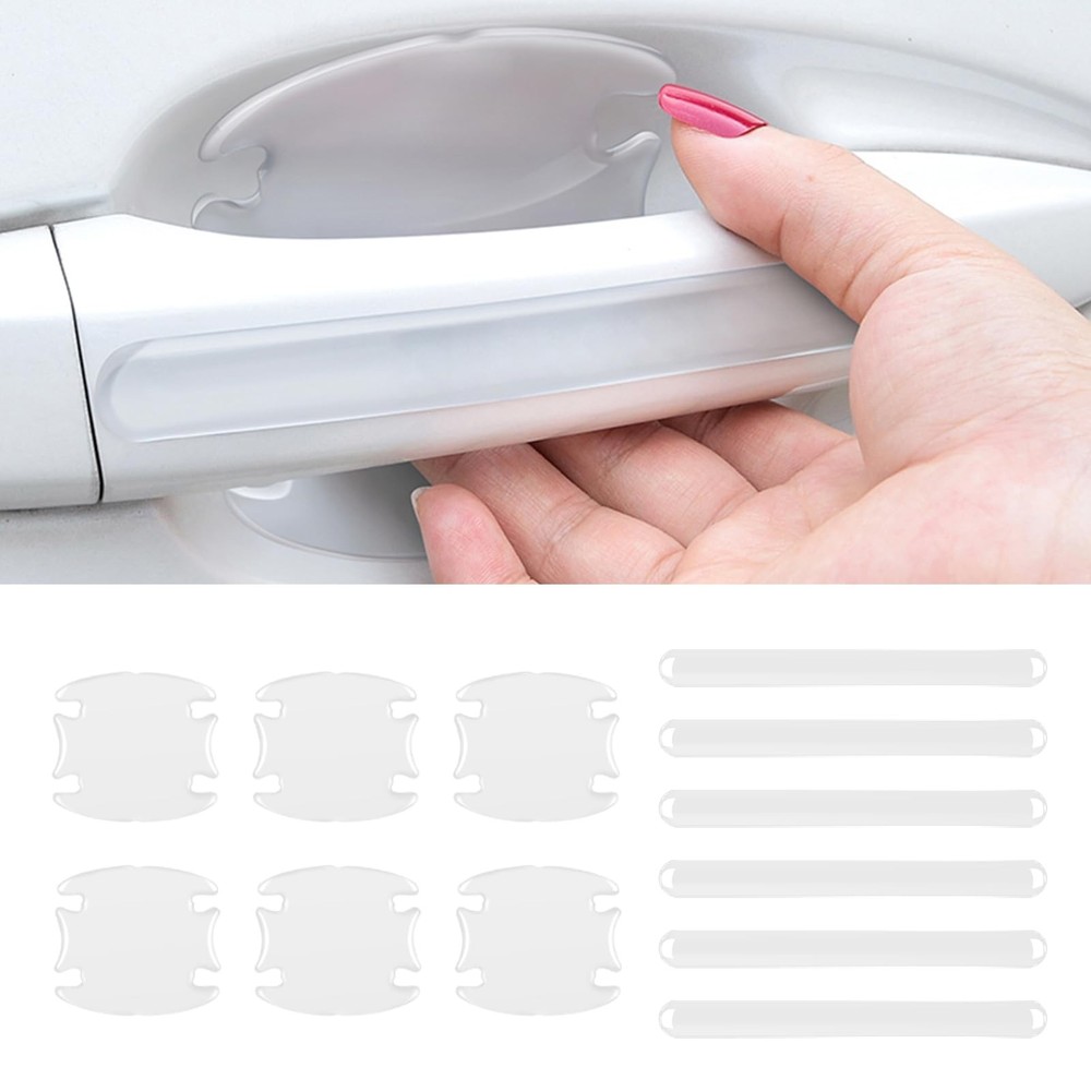 INSAUTO 12Pcs Car Door Handle Scratch Protector，Non-Marking Auto 12PCS