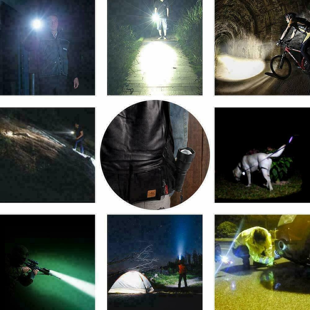 Super-Bright Flashlight with 4 CORES led Tactical Torch LED Rechargeable