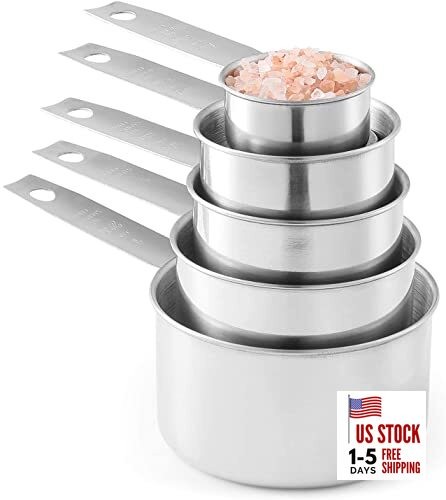 Stainless Steel Measuring Cups,  5 Piece Stackable Measuring Set () 1