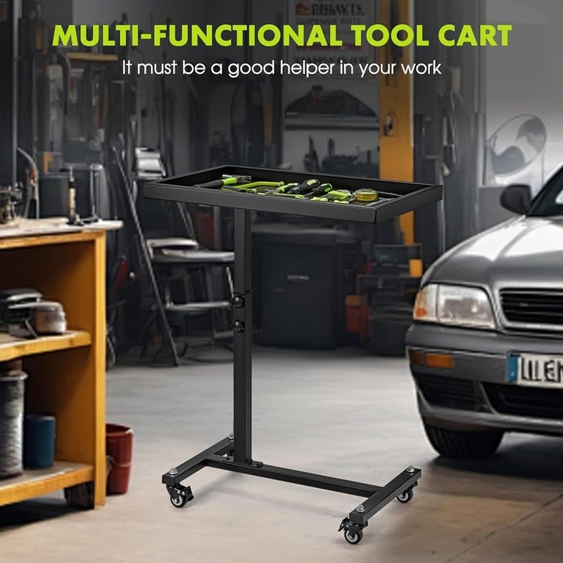 Adjustable Rolling Tool Cart Mobile Workbench W/ Storage & 220lbs Capacity New