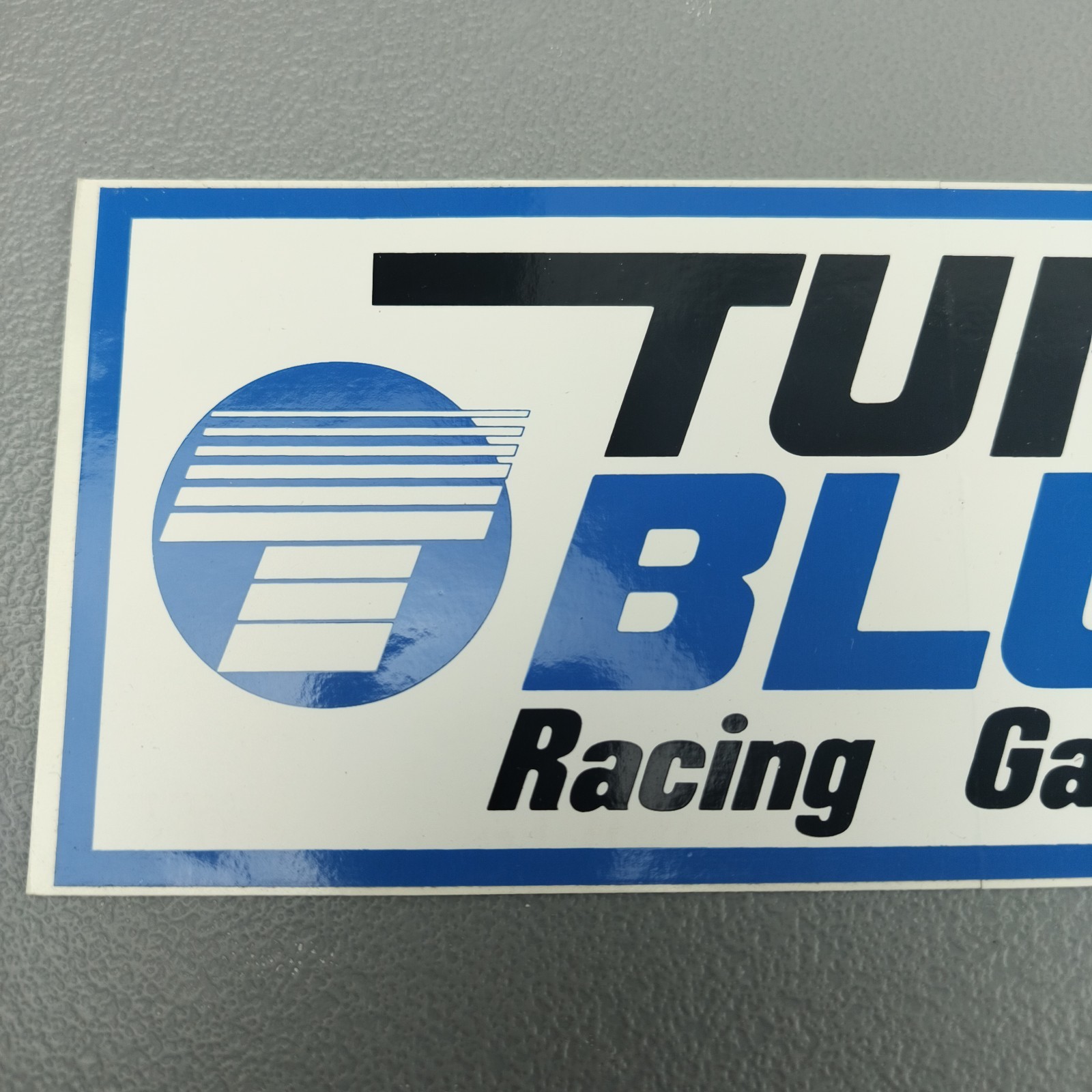 Turbo Blue Gasoline Marine NHRA drag racing hot rod sticker decal 1990s pair