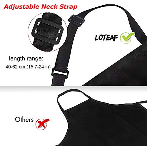 4 Packs Chef Apron Waterproof Apron, Adjustable Aprons Polyester Blend Black