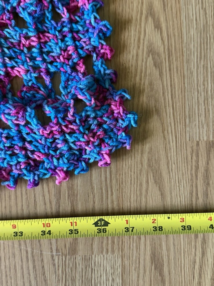 Handmade Crocheted Blanket Multicolored 37x37 ￼