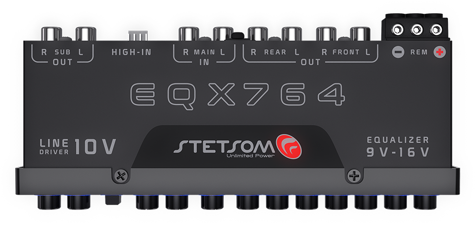 Stetsom EQX764 7-equalization bands, 4 input channels and 6 output channels