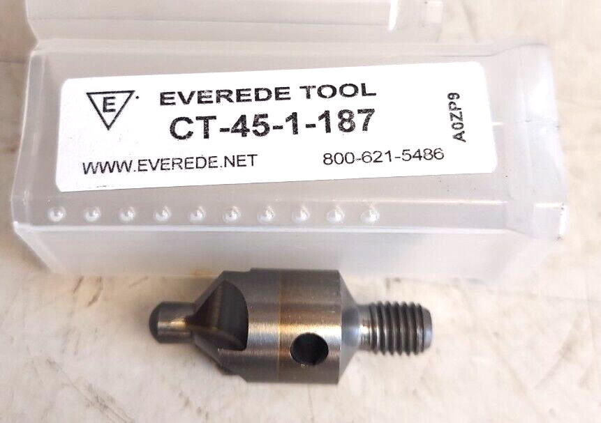 Everede Tool CT-45-1-187 Carbide Threaded Shank Countersink