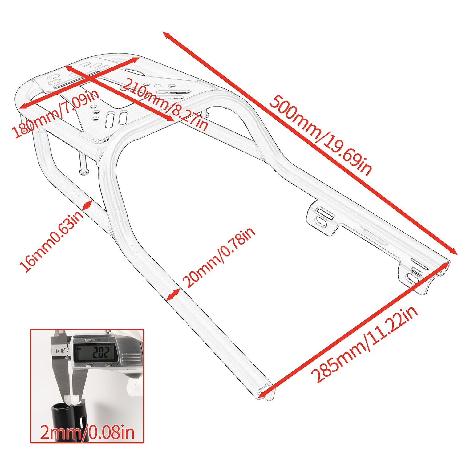 WOLFLINE Luggage Rack For Triumph Speed 400 Scrambler 400X Rear Carrier Bracket