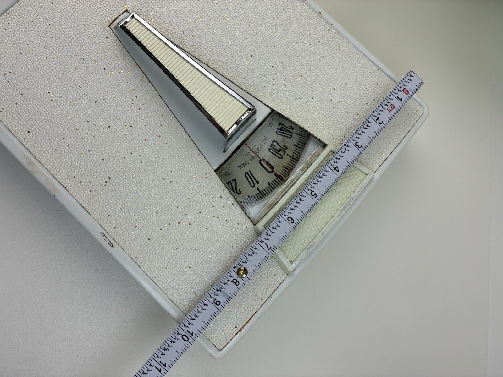 Art Deco Detecto Bathroom Scale White Gold Speckles Vintage Weight Scale