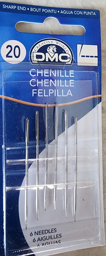 NEW DMC Chenille Hand Needles, 6-Pack, Size 20
