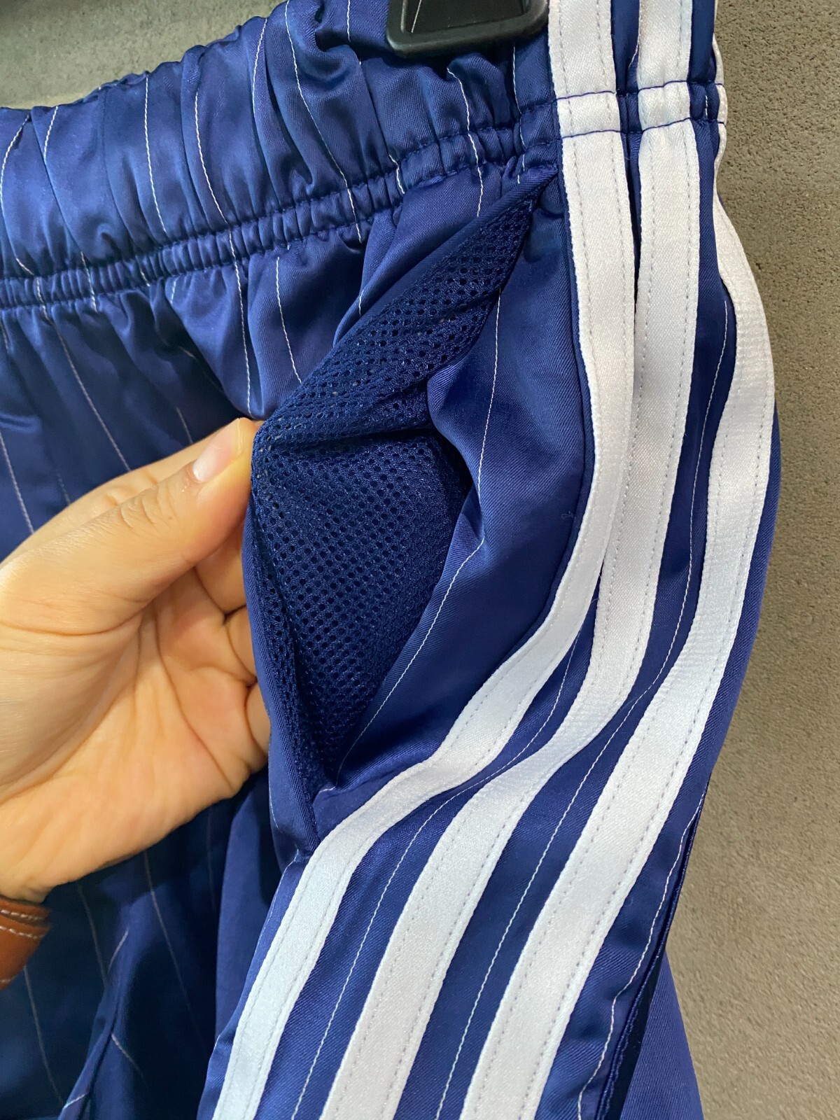 adidas Originals Pinstripe Satin Shorts Women's Lifestyle Pants AsiaFit KC4235