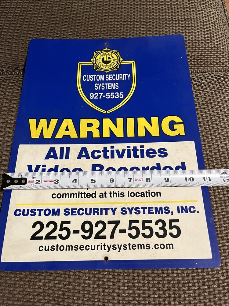 Custom Security Systems Warning Sign - Plastic - All Activities Video Recorded