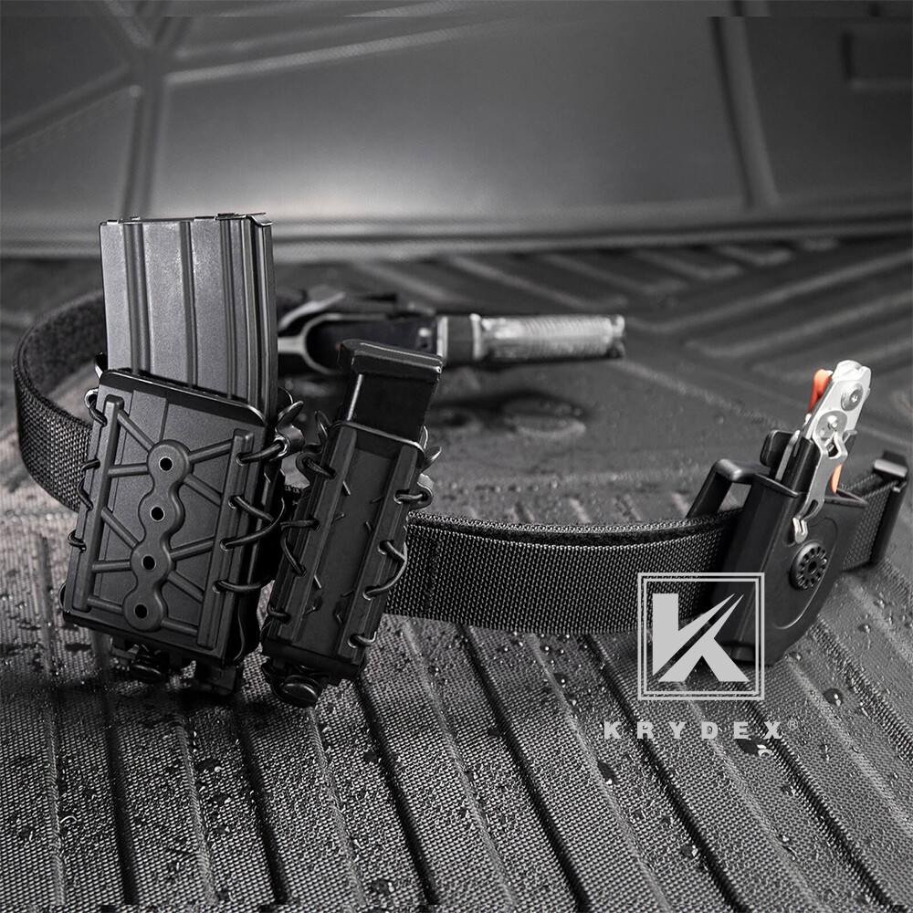 KRYDEX Tactical Duty Belt 1.5" Double Layer Flip Top Quick Release Buckle Belt