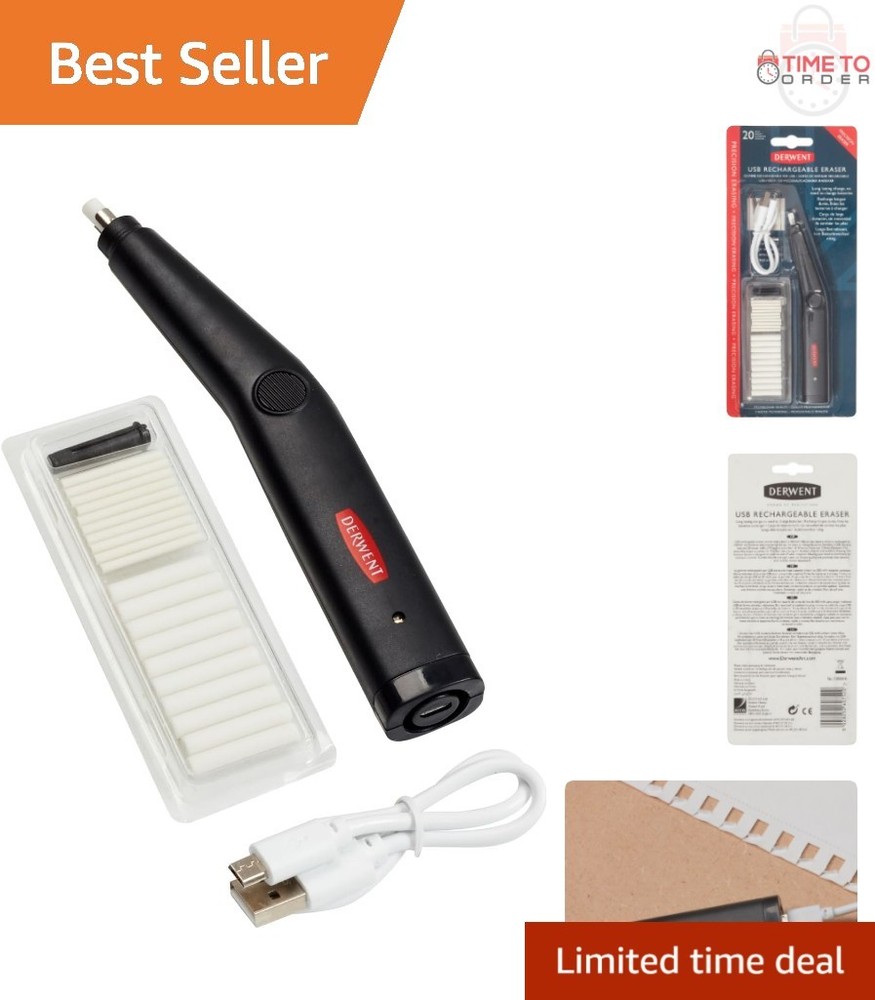USB Rechargeable Eraser Pen Fine Lead Drawing Art Technical Erasing Compact