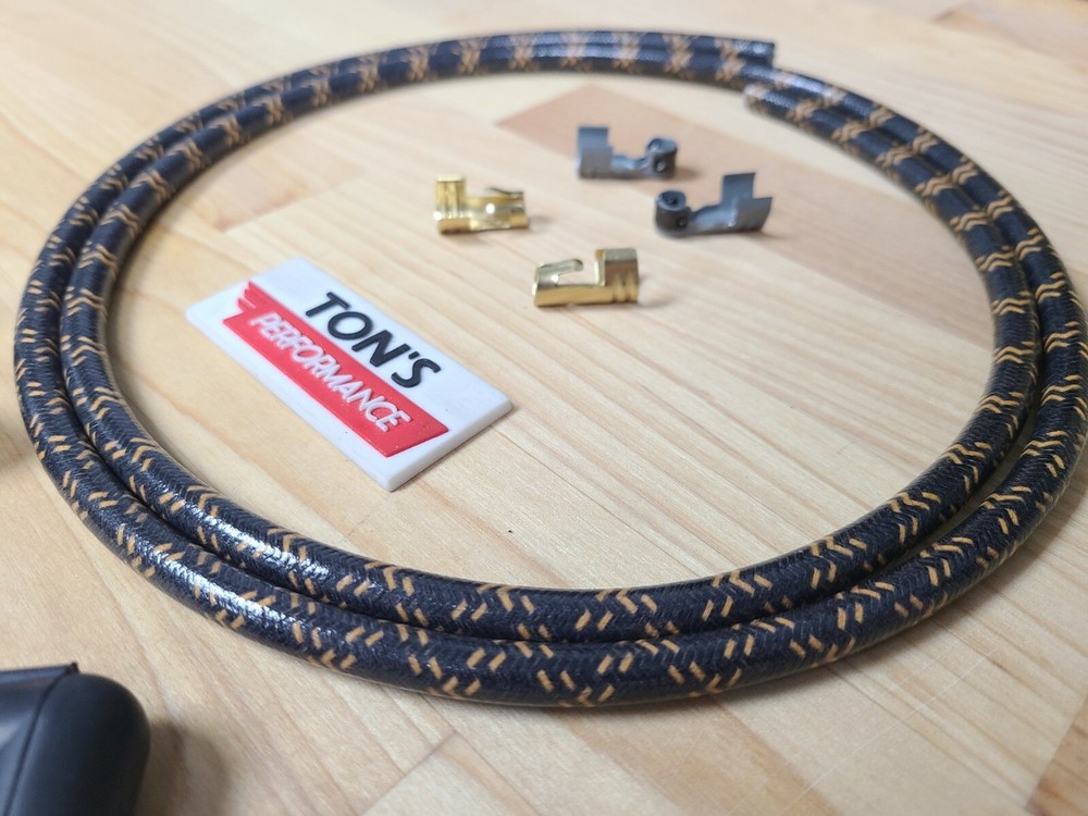 Custom 7mm Copper Core Cloth Spark Plug Wire Sets - Black with Orange