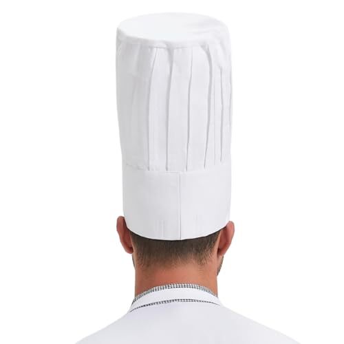 Chef Tall Hat Adjustable Elastic Kitchen Grill BBQ Cooking Chef Cap for White