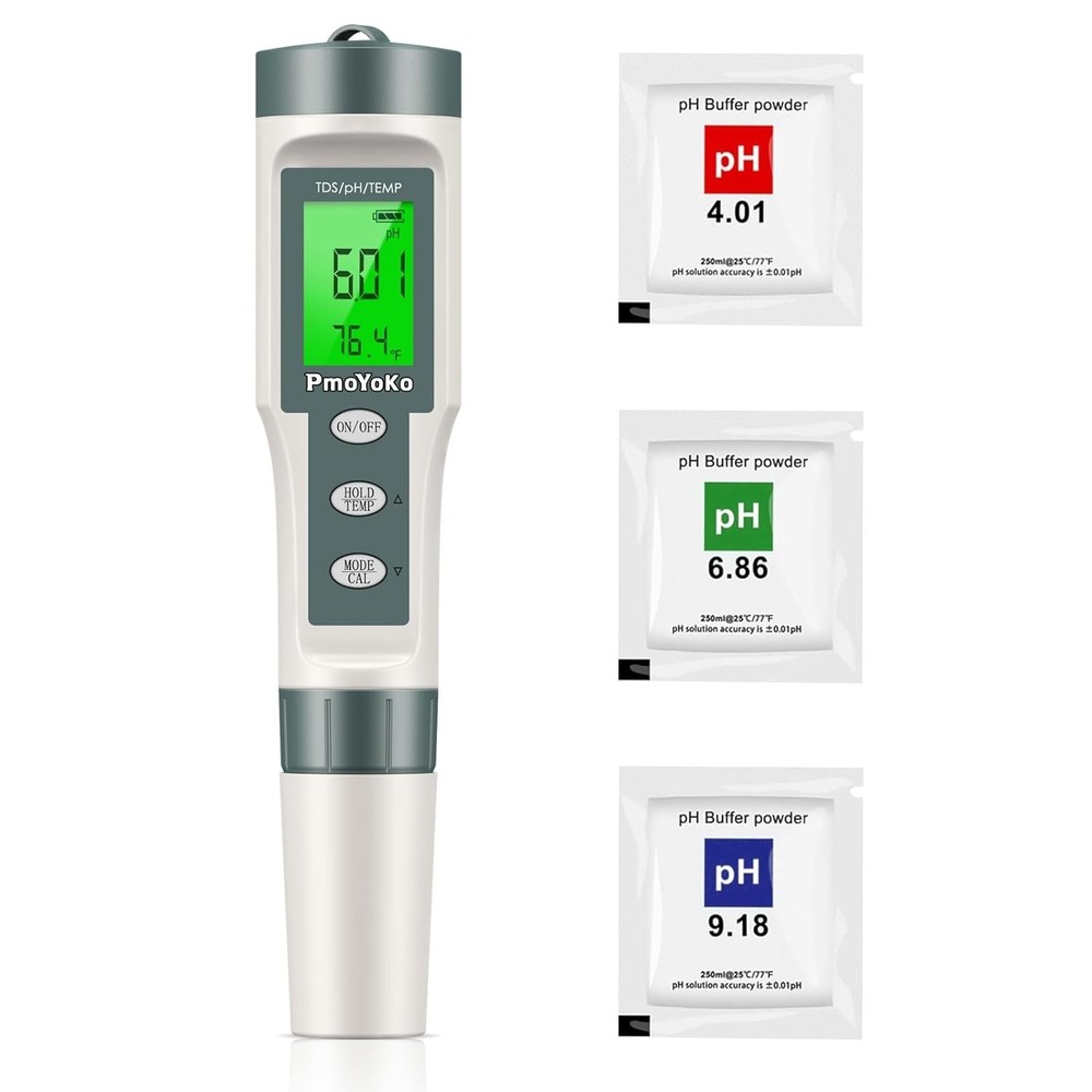 High Precision Water Tester for pH, TDS & Temperature with Backlight Feature