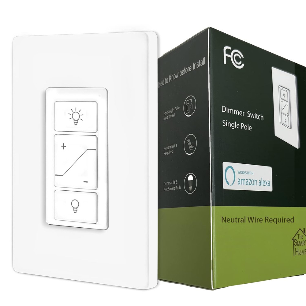 Light Switch, 2.4G&5G Dimmer Switch, Single Pole Smart Switch Compatible with Al