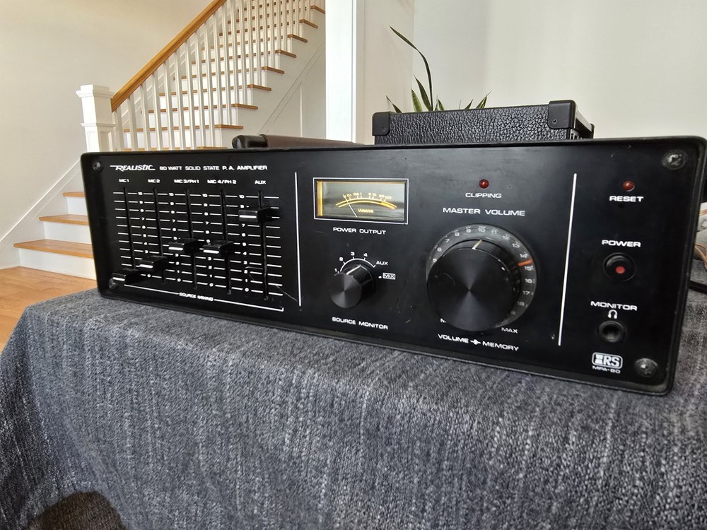 Realistic Amplifier 1980s MPA-80 Solid State PA Mixer Equalizer | Serviced 11/25