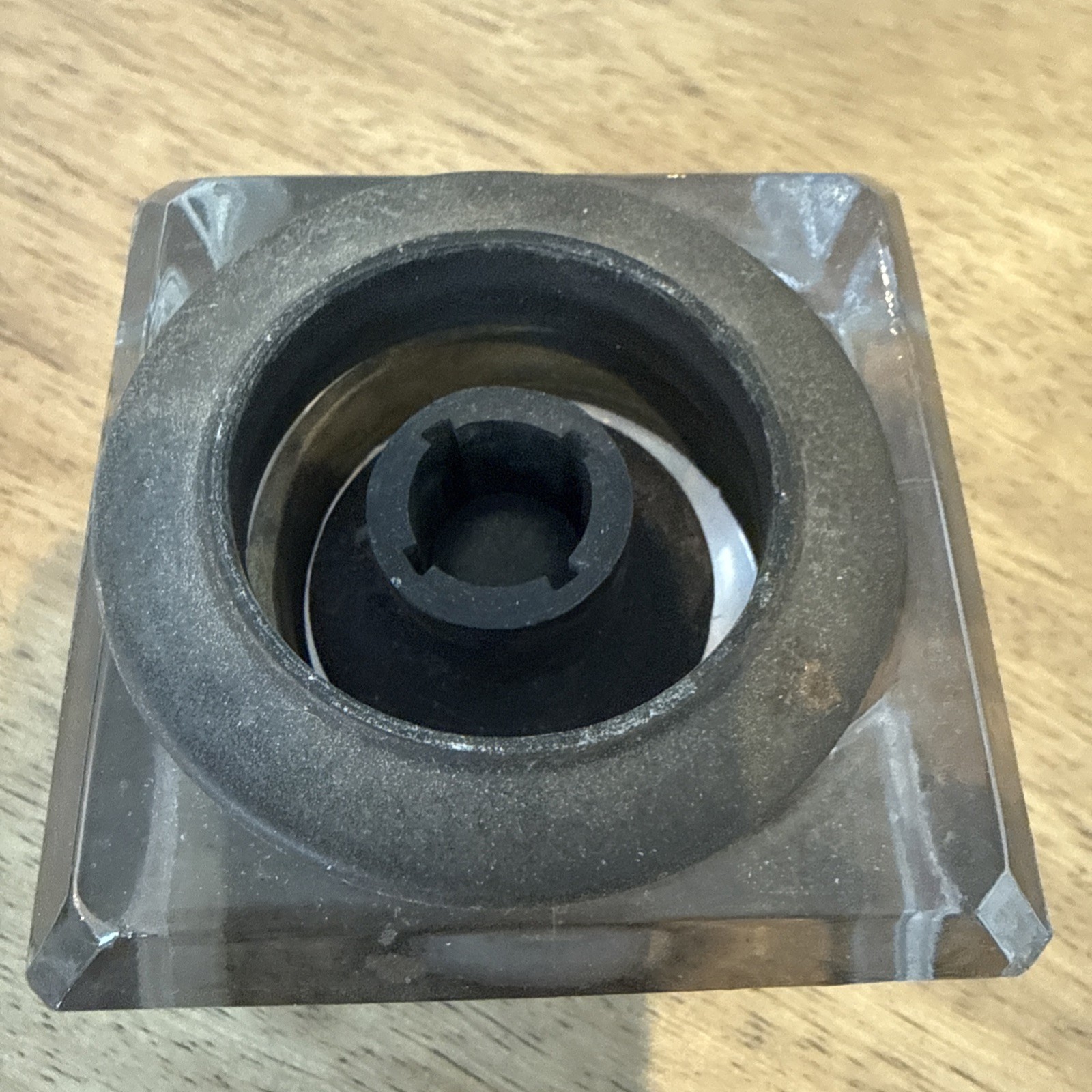 NON SPILLING INKWELL LATE 1800’s Early 1900’s GLASS WITH METAL COLLAR & CAP