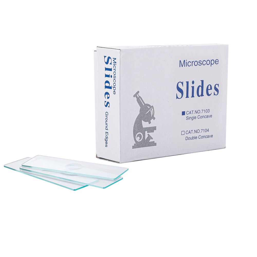 100Pack Microscope Slide Concave Single concave Glass Slide Single Depression US