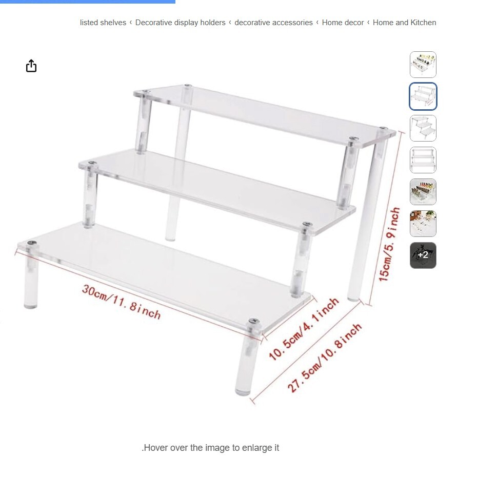 GKanMore 3-Tier Clear Acrylic Tabletop Riser