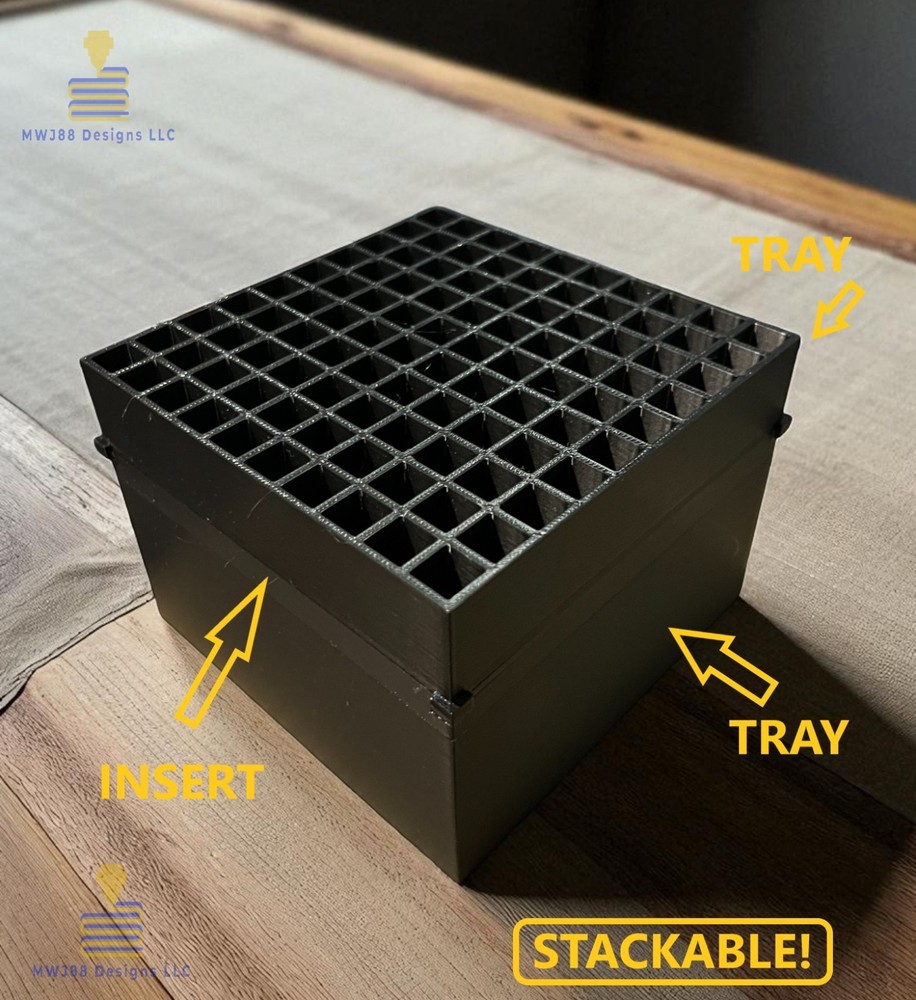 9mm Stackable Ammo Storage Box Tray - 100rd Round - Multiple Colors Available!