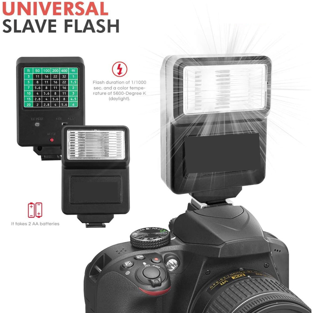 Digital Camera Flash With Bracket & AA + Charger Kit for All Digital/DSLR Camera