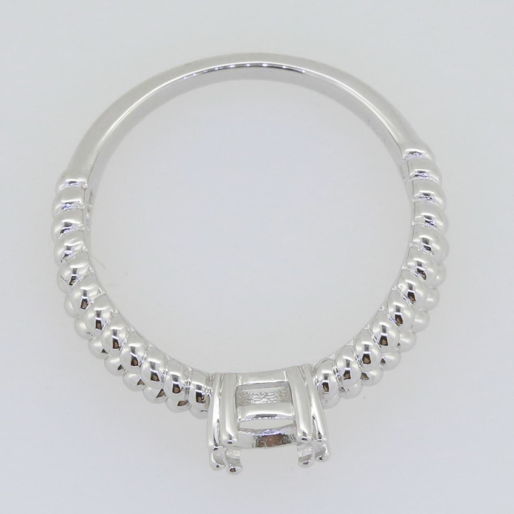 Sterling Silver Semi Mount Ring Setting Round RD 6.5x6.5mm Split Shank Rope