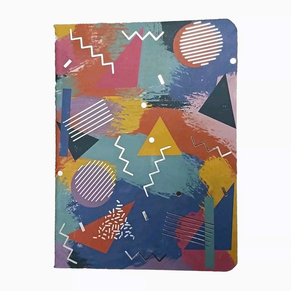 Notebook Journal ARTSY Geometric SILVER LEAF Lined Pages Composition Stationary