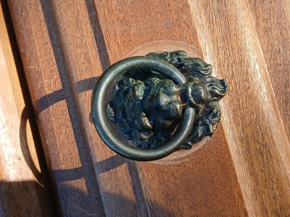 Vintage Solid Maple Single Drawer Nightstand Lion Handle Hardware