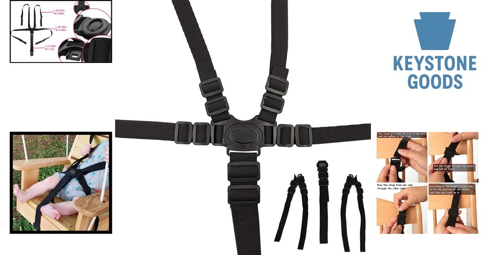 Adjustable 5-Point Safety Harness for Strollers & High Chairs