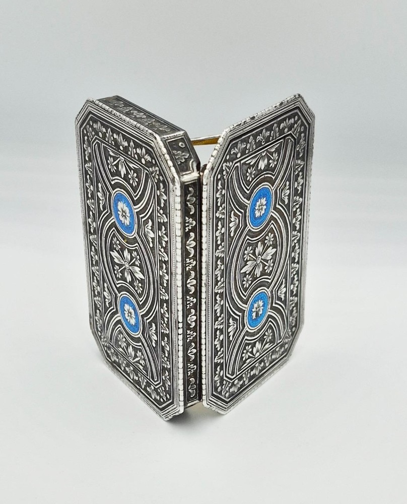 FINE AUSTRO-HUNGARIAN SOLID SILVER & ENAMEL SNUFF BOX c1925