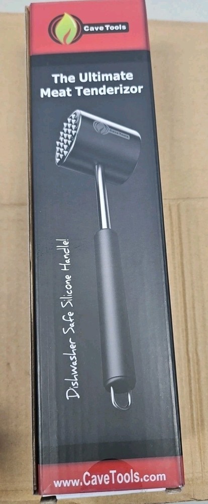 Cave Tools 9" Double Sided, The Ultimate Meat Tenderizer With Silicone Handle.