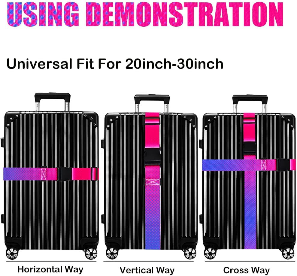 Luggage Straps for Suitcases TSA Approved-2 Pack Bright Personalized Gradient