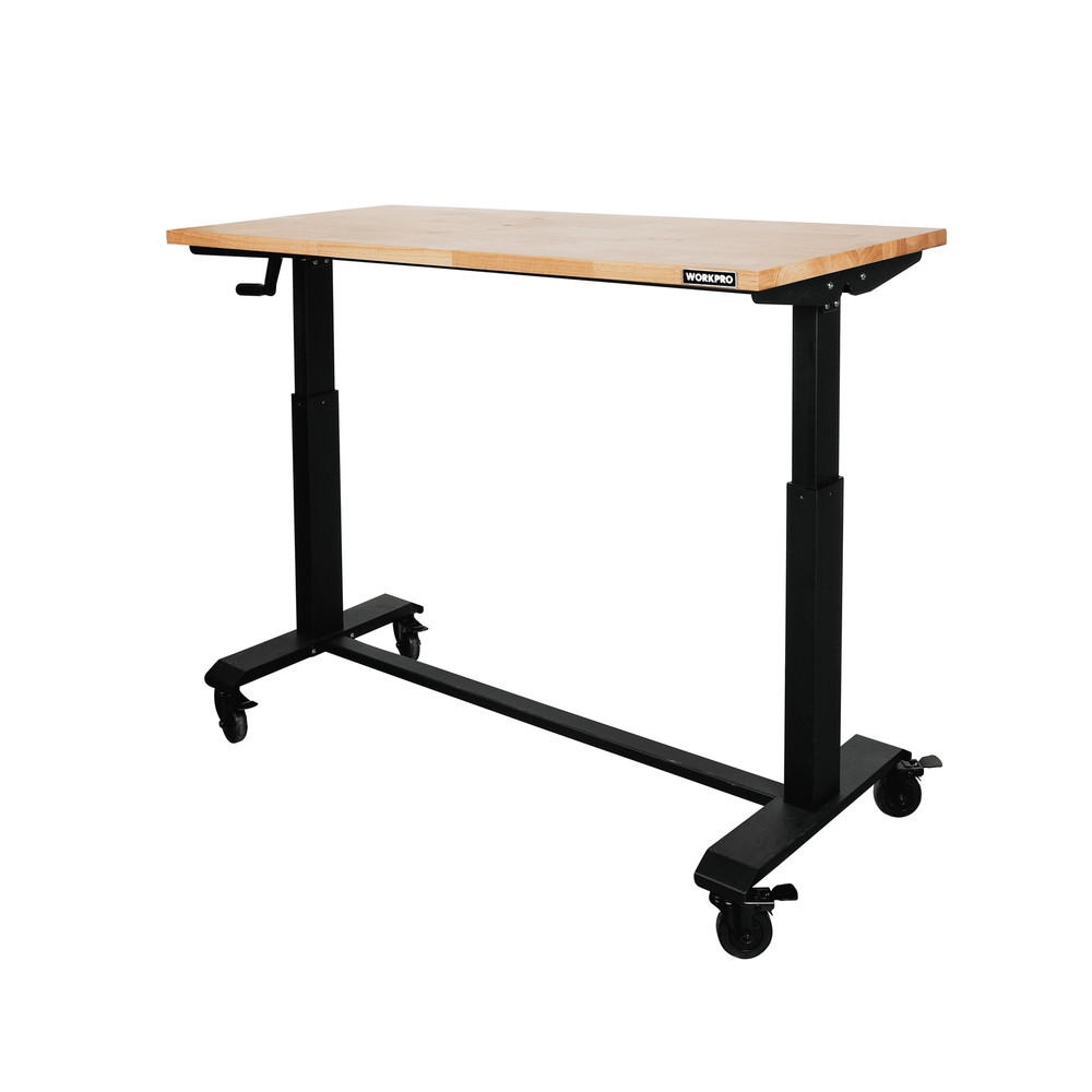 WorkPro 48-Inch Rolling Adjustable Workbench, Heavy-Duty Steel Frame, Rubber
