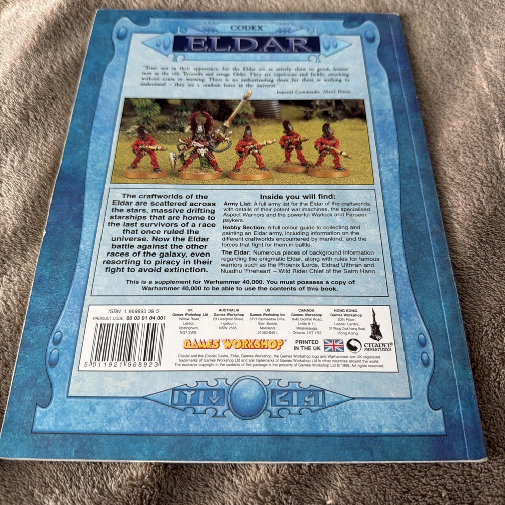 Warhammer 40K - “Codex Eldar” 3rd edition 1999. Acceptable condition. #2