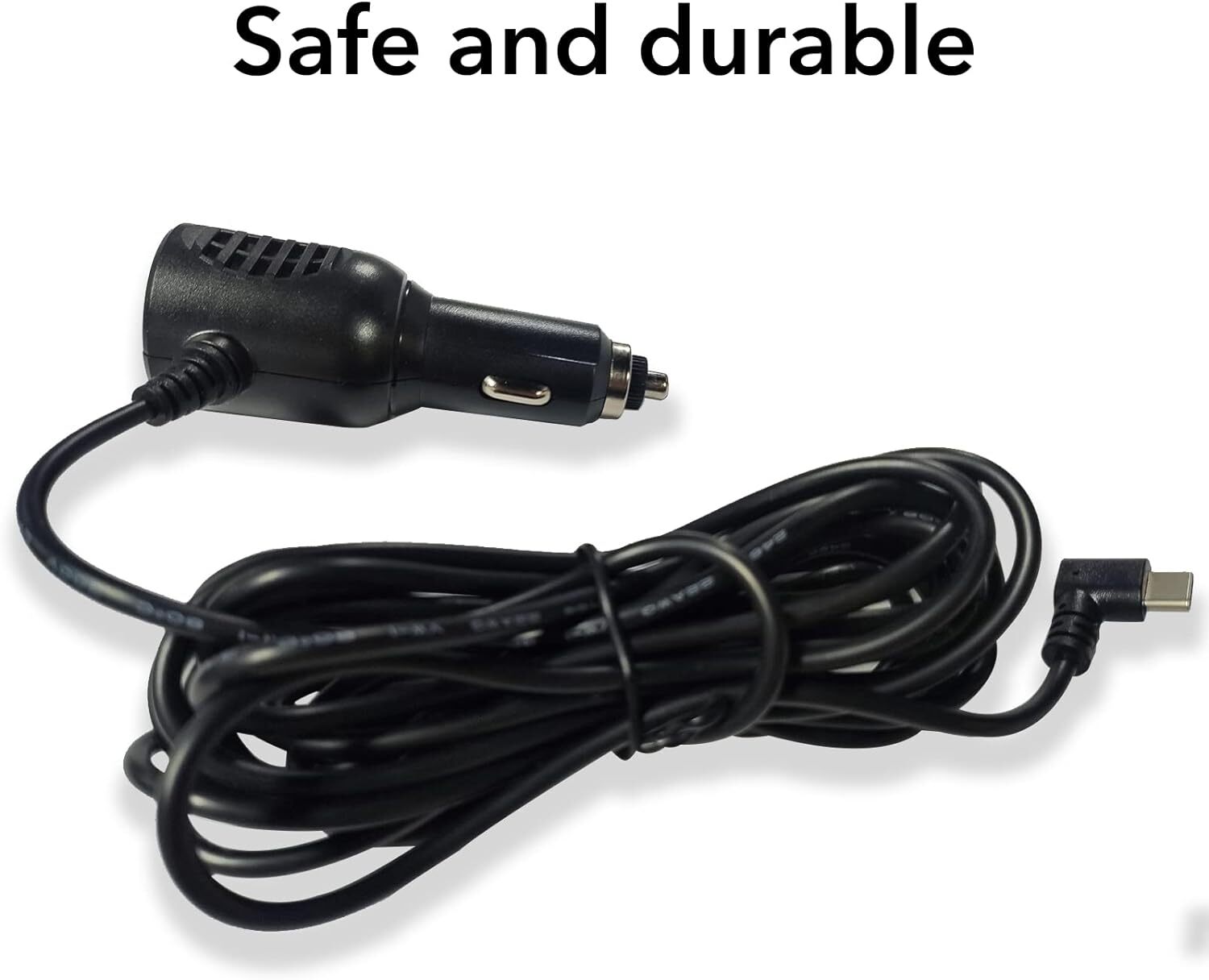 Car Charger Type-C Adapter for Dash cam, Replacement Vehicle Power Cable Cord