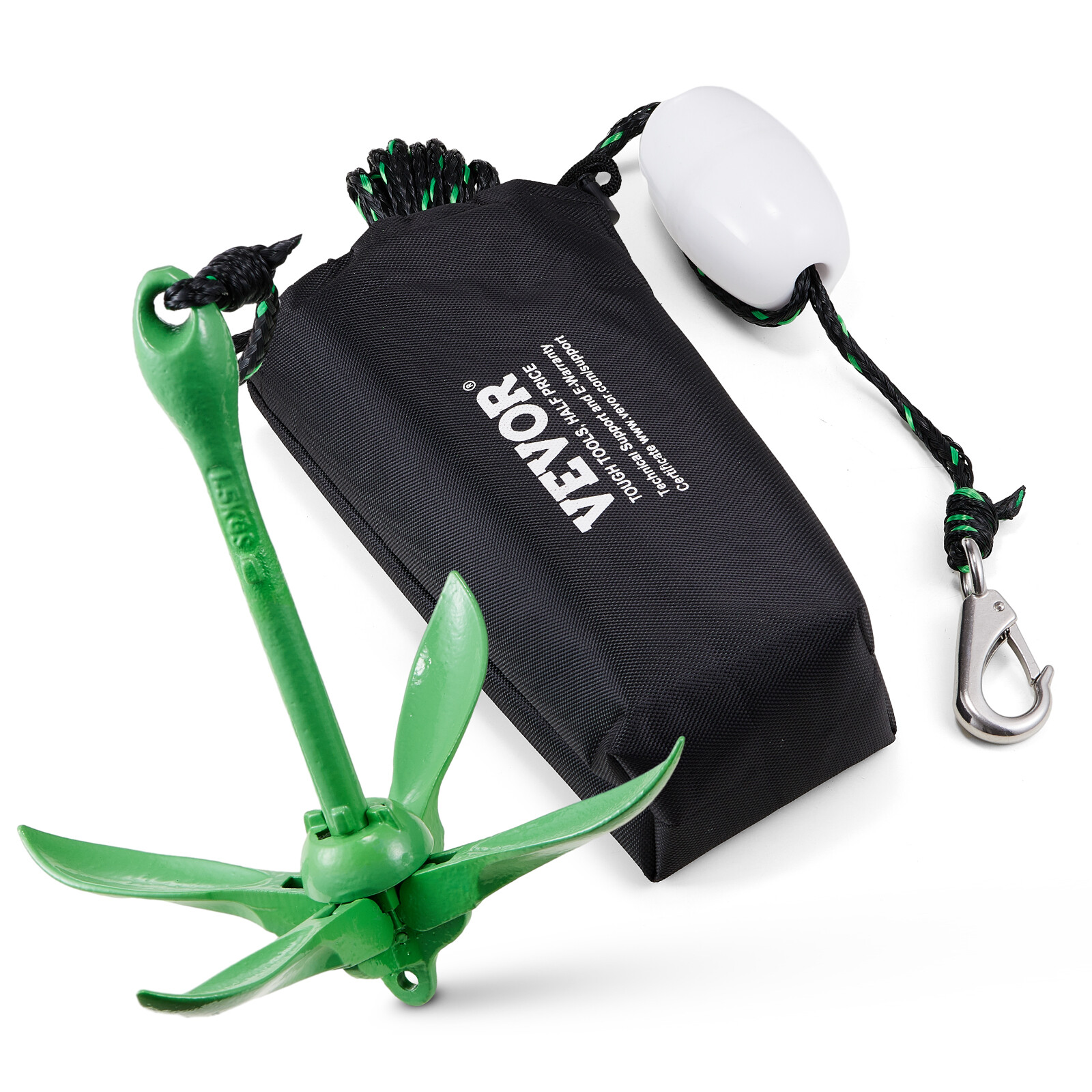 VEVOR Kayak Anchor Kit 3.5 lb Paddle Board Anchor Kit with 26.2 ft Rope and Buoy