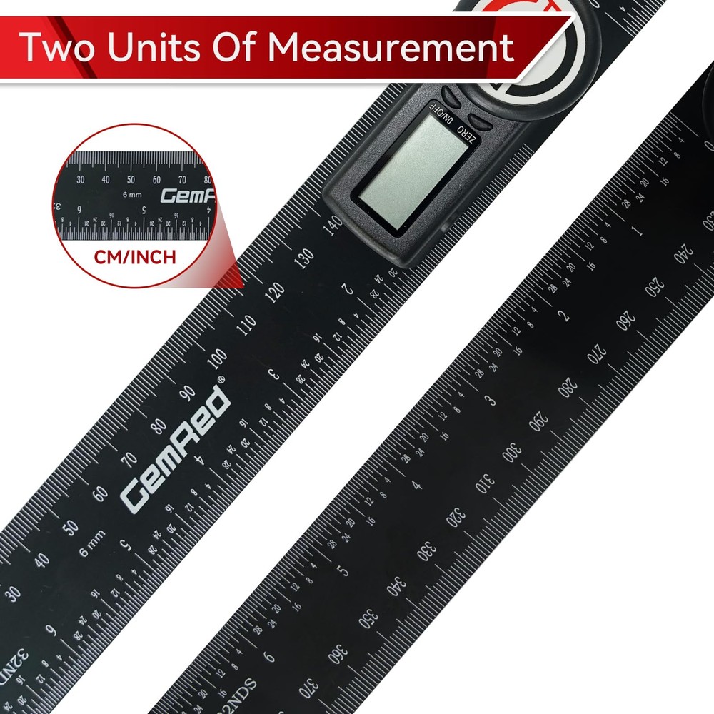 GemRed Digital Protractor Digital Angle Finder Ruler