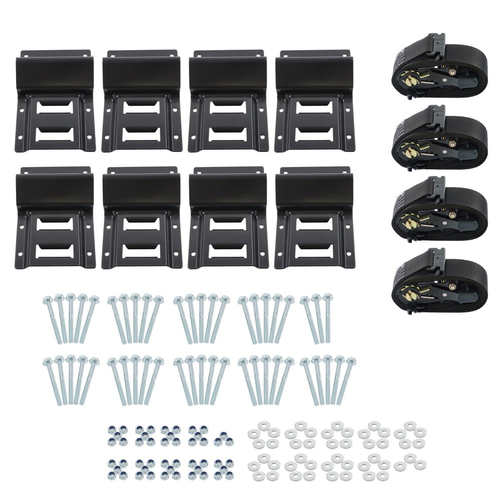 Complete E Track Securement Kit 2 Black Wheel Chocks 2x 9ft Straps Bag For Van
