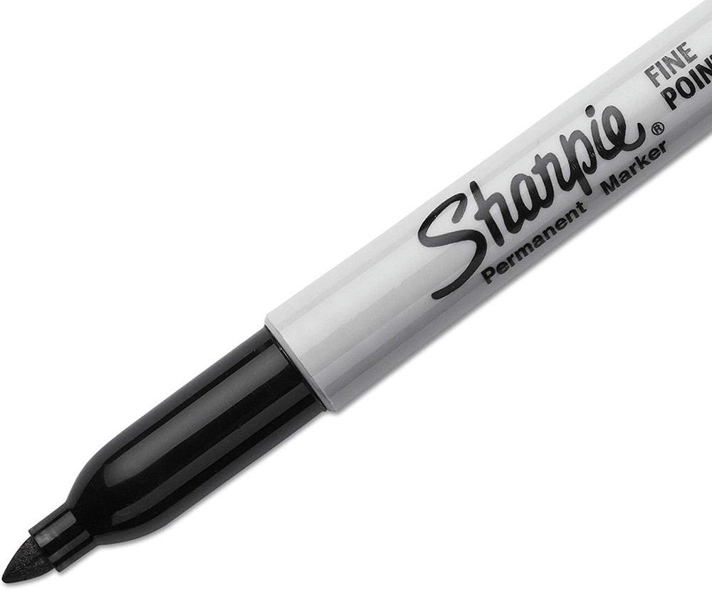 Permanent Markers, Fine Point, Black Ink (4-Pack)