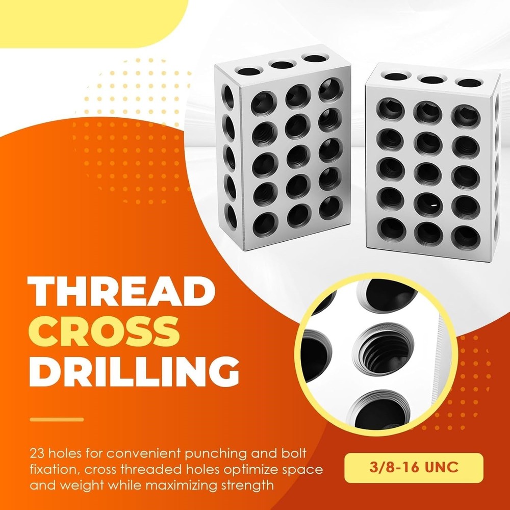 Precision 123 Parallel Blocks Set with Case & Screws 0.0001 Industrial Tools Kit