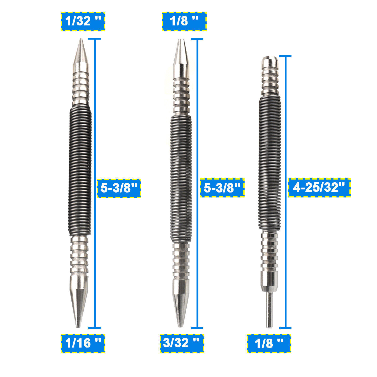 Spring Loaded Nail Set,4pcs Dual Head Nail Setter, Door Hinge Pin Punch Remover