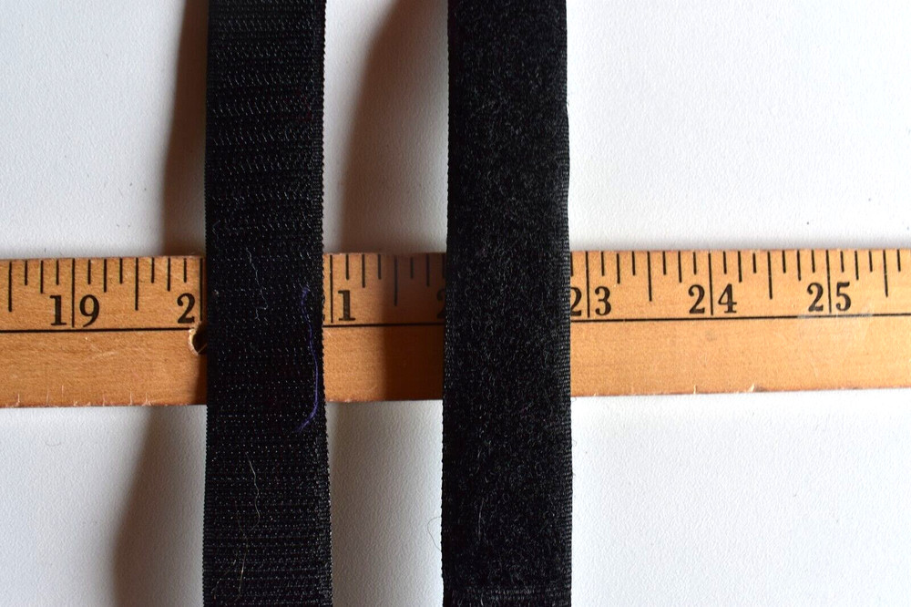 BLACK  HOOK & LOOP   1"  WIDE   BY THE YARD  SEW ON