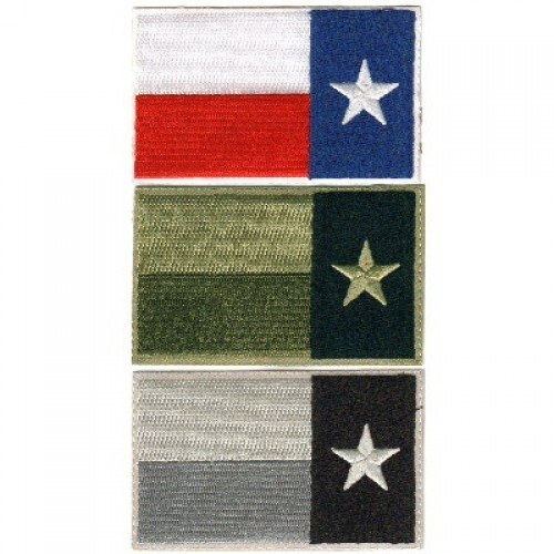 Motorcycle Biker Vest Jacket Patch - 2 Olive Texas Flag & Reverse- 2x3.25" Patch