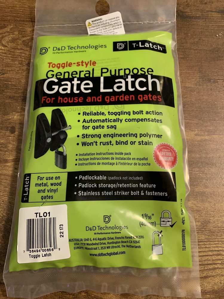 Gate Latch (New) D & D Technologies, T- Latch General Purpose TL01