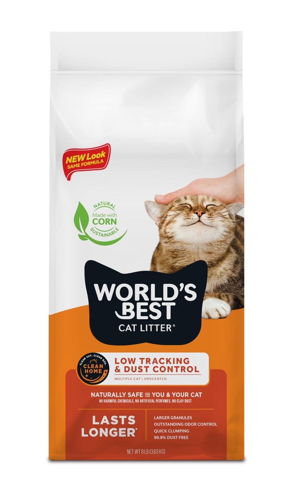 Premium Cat Litter - Low Tracking, Quick Clumping, Flushable, Unscented, 8 lbs